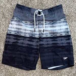Speedo Men's Gradient Black and White Board Shorts